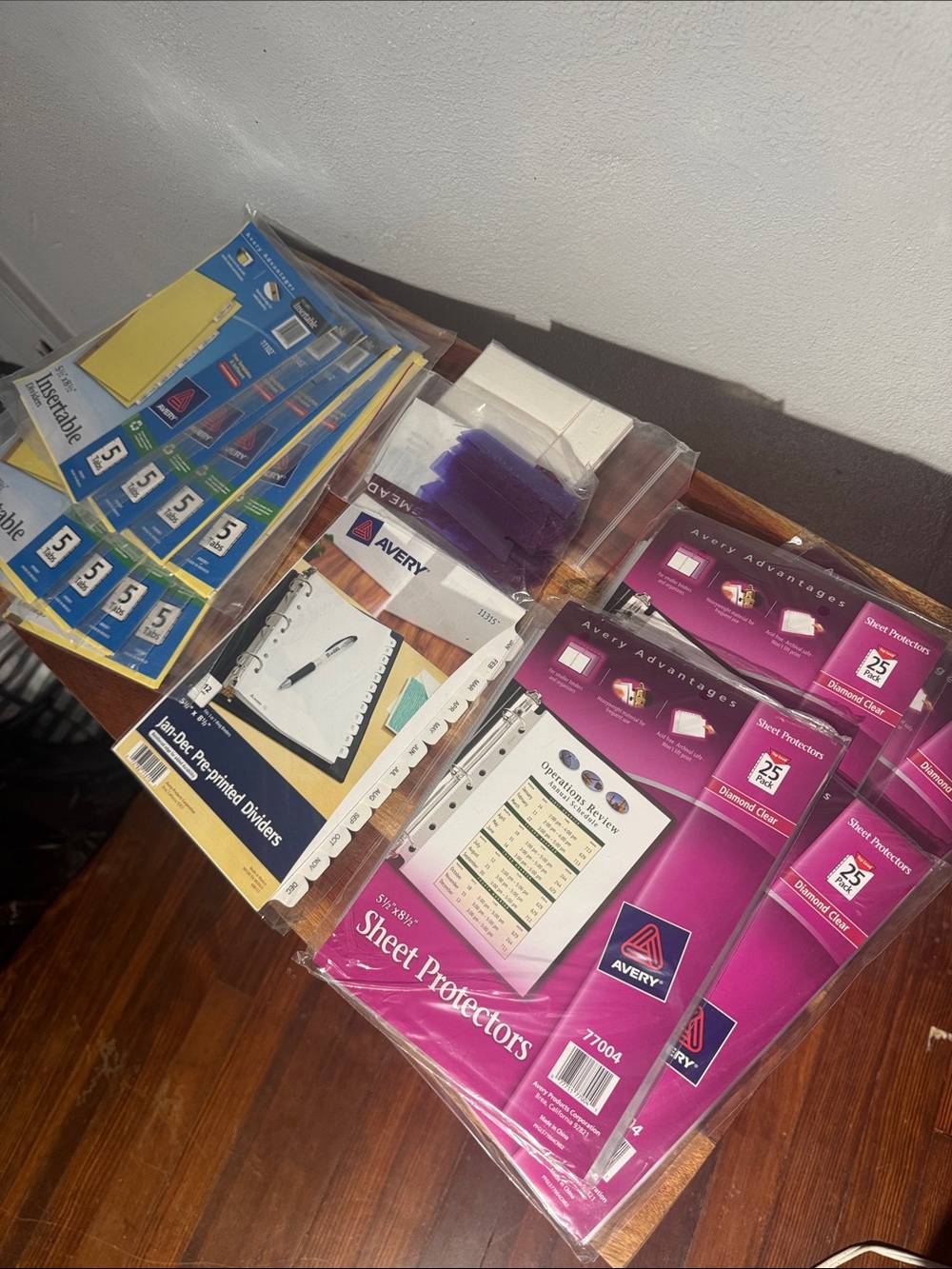 Huge Avery Mini Binder Supply Lot Sheet Protectors Dividers 5.5x8.5 Planner Bulk